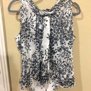 Black/white silky top!